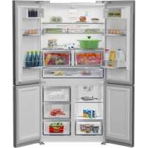 Beko 523 Ltr French Door Refrigerator With 4 Doors, 182 x 90 cm, No Frost, Harvest Fresh, Pro Smart Inverter Compressor, Fast Freeze, Titanium Inox, Model -GNE794DX  With 1 Year Warranty