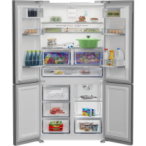 Beko 523 Ltr French Door Refrigerator With 4 Doors, 182 x 90 cm, No Frost, Harvest Fresh, Pro Smart Inverter Compressor, Fast Freeze, Titanium Inox, Model -GNE794DX  With 1 Year Warranty