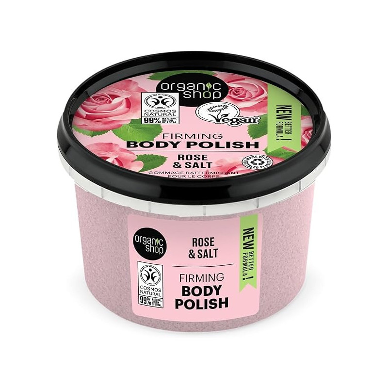 Organic Shop Firming Rose And Salt Body Polish, 250 Ml