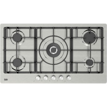 Beko 90 cm Gas Hob With 5 Standard Burners, Silver, HIMW95225SXEL, 1 Year Warranty