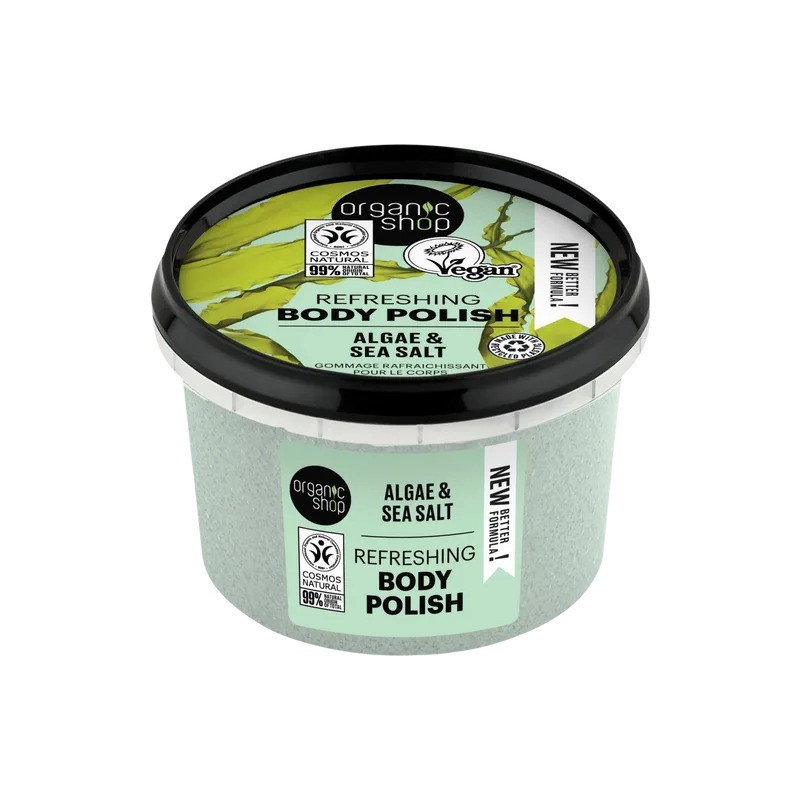 Organic Shop Refreshing Algae And Sea Salt Body Polish, 250 Ml