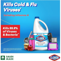 Clorox Liquid Bleach Floral Hours Prevents Bacteria Growth, Removes Stains, 8/1.89 Litre