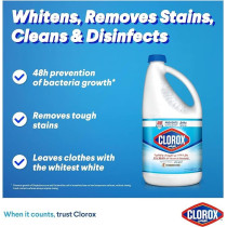 Clorox Liquid Bleach Floral Hours Prevents Bacteria Growth, Removes Stains, 8/1.89 Litre