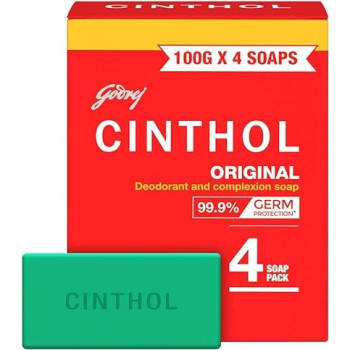 Cinthol Original Soap Germ Protection Soaps For Bath, Grade 1 Soap, For All Skin Types, 144/100g