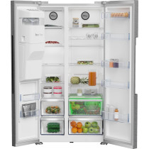 Beko 651 Ltr Side By Side Refrigerator, 179 x 91 cm, Harvest Fresh, Neo Frost Dual Cooling, Pro Smart Inverter Compressor With Automatic Ice Machine, Silver, GNE753DX With 1 Year Warranty