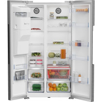 Beko 651 Ltr Side By Side Refrigerator, 179 x 91 cm, Harvest Fresh, Neo Frost Dual Cooling, Pro Smart Inverter Compressor With Automatic Ice Machine, Silver, GNE753DX With 1 Year Warranty