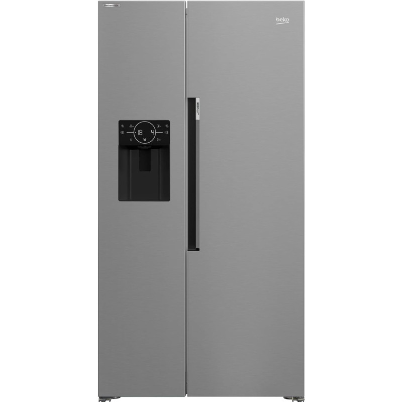 Beko 651 Ltr Side By Side Refrigerator, 179 x 91 cm, Harvest Fresh, Neo Frost Dual Cooling, Pro Smart Inverter Compressor With Automatic Ice Machine, Silver, GNE753DX With 1 Year Warranty