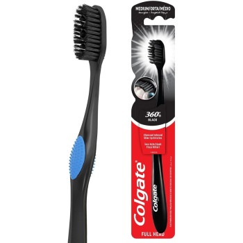Colgate 360 Black Charcoal TB Medium Toothbrush 1 Piece