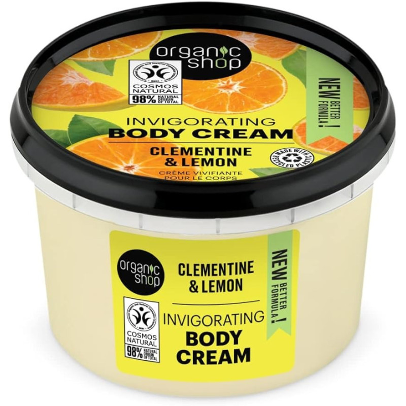 Organic Shop Invigorating Clementine And Lemon Body Cream, 250 Ml
