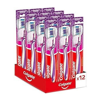 Colgate Medium Zig Zag Toothbrush, Bristles with Different Angulations, 1/12 Pieces