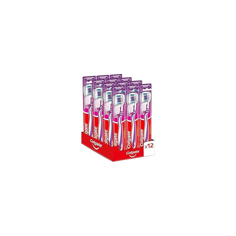 Colgate Medium Zig Zag Toothbrush, Bristles with Different Angulations, 1/12 Pieces