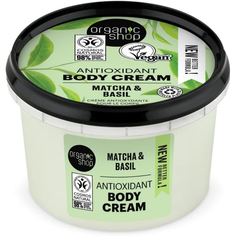Organic Shop Matcha And Basil Antioxidant Body Cream, 250 Ml