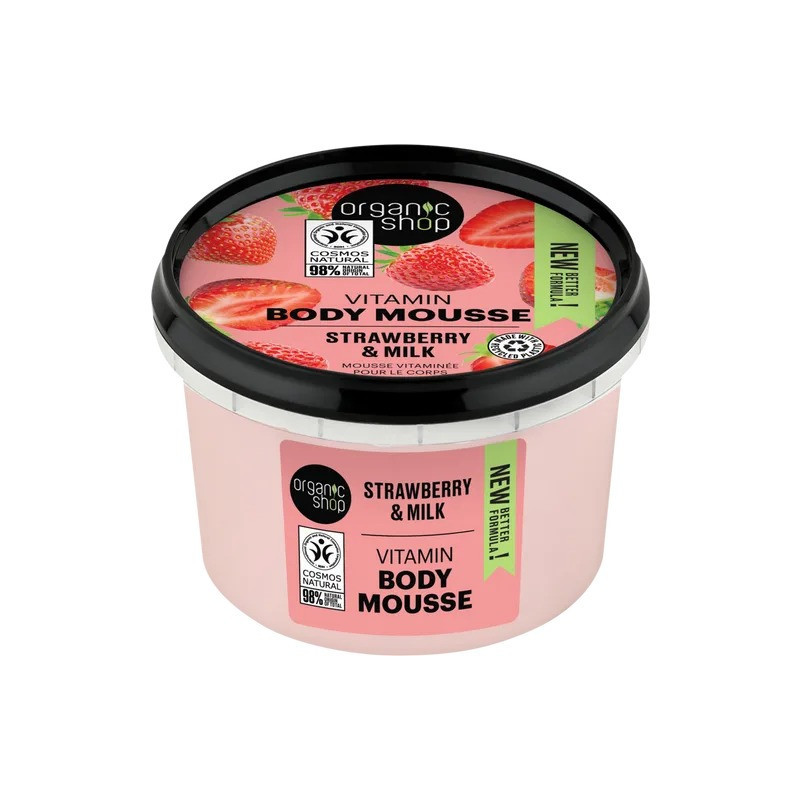 Organic Shop Strawberry And Milk Vitamin Body Mousse, 250 Ml