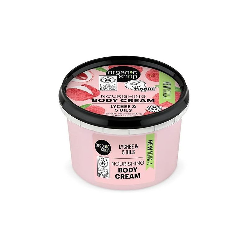 Organic Shop Lychee And 5 Oils Nourishing Body Cream, 250 Ml