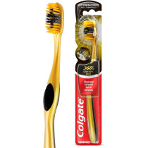 Colgate 360 Brush Gold Toothbrush, Infused Spiral Britles Multi Colour