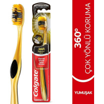 Colgate 360 Brush Gold Toothbrush, Infused Spiral Britles Multi Colour