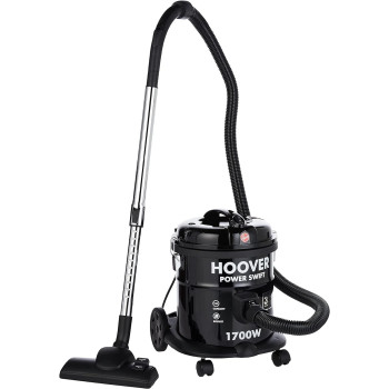 Hoover Power Swift Compact Drum Vacuum Cleaner, 15 Litre Capacity, 1700W With Blower Function For Home And Office Use, Black, HT85-T0-ME, 1 Year Warranty