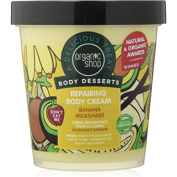 Organic Shop Body Dessert Banana Milkshake Repairing Body Cream, 450 Ml