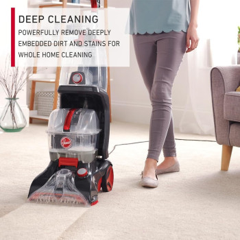 Hoover Carpet And Floor Cleaner Power Scrub Elite With Quick Dry And Spin Scrub Technology, 1200W, Black And Red, CWGDH012, 1 Year Warranty