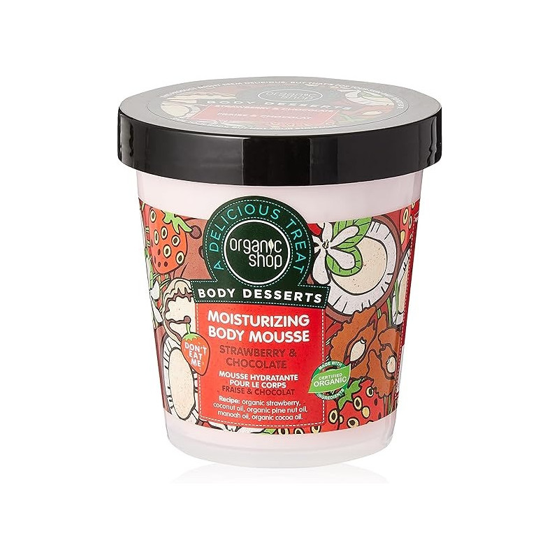 Organic Shop Body Dessert Strawberry And Chocolate Moisturising Body Mousse, 450 Ml