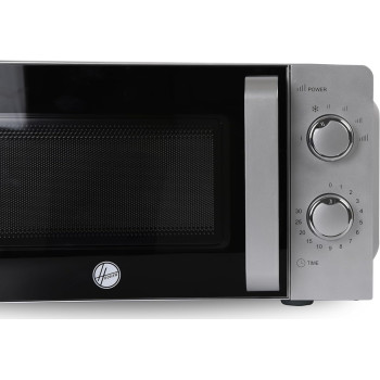 Hoover 20L Manual Control Microwave Oven, HMW-M20-S, 700W Power, Simple Control Dial, Full Glass Door With Handle, Silver/Black, 1 Year Warranty