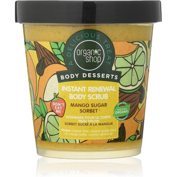 Organic Shop Body Desserts Mango Sugar Sorbet Instant Renewal Body Scrub, 450 Ml