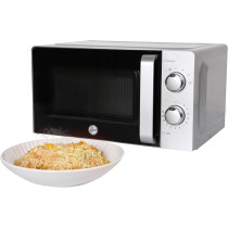 Hoover 20L Manual Control Microwave Oven, HMW-M20-S, 700W Power, Simple Control Dial, Full Glass Door With Handle, Silver/Black, 1 Year Warranty