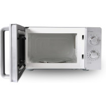 Hoover 20L Manual Control Microwave Oven, HMW-M20-S, 700W Power, Simple Control Dial, Full Glass Door With Handle, Silver/Black, 1 Year Warranty