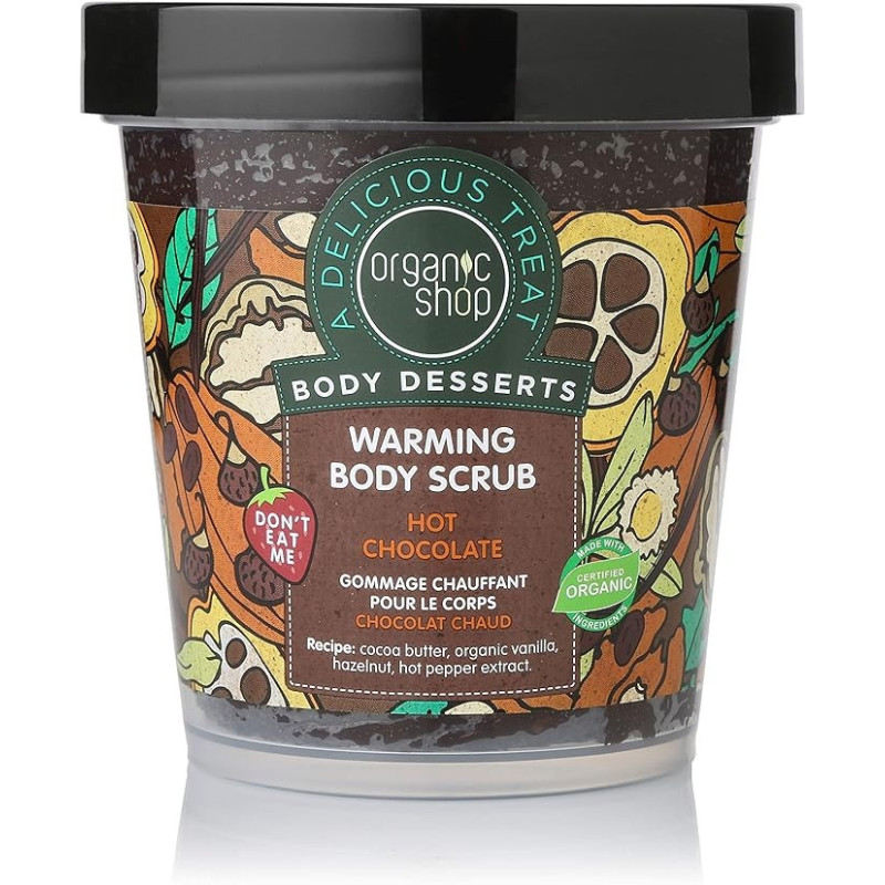 Organic Shop Body Desserts Hot Chocolate Warming Body Scrub, 450 Ml