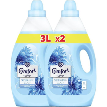 Comfort Fabric Softener, Spring Dew, For Fresh And Soft Clothes, 6/2 x 3L