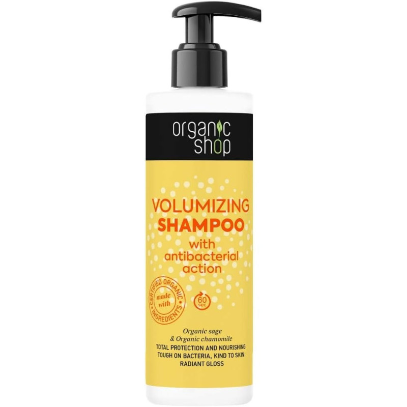 Organic Shop Volumizing Shampoo With Antibacterial Action, 280 Ml