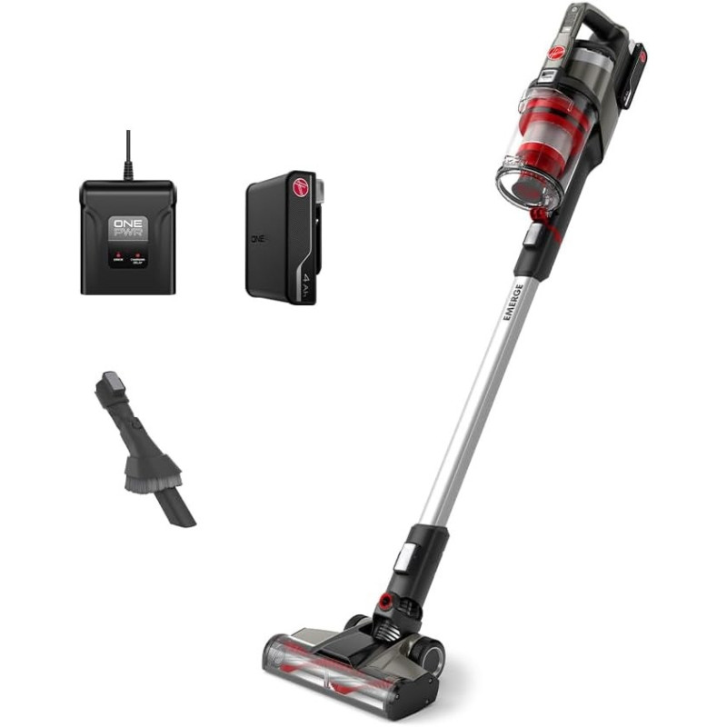 Hoover Cordless Vacuum Cleaner Powerful Household Vacuum With 40 Mins Runtime, Handheld Vacuum For Home Carpet Hardwood Floor Pet Hair Stick Vacuum Cleaner, Silver, CLSV-VPME, 1 Year Warranty