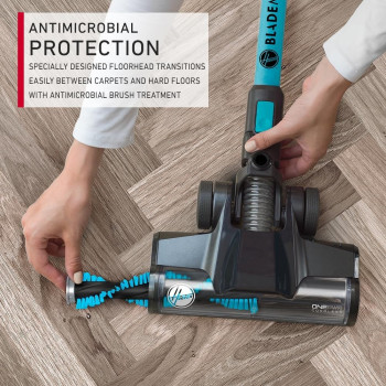 Hoover Onepwr Blade Max Dual Cordless Vacuum Cleaner Machine, Up To 90 Min Runtime, Antimicrobial Protection, Multi Surface Cleaning, 2 Batteries, CLSV-BPME, Black/Blue, 1 Year Warranty