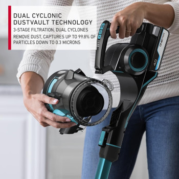 Hoover Onepwr Blade Max Dual Cordless Vacuum Cleaner Machine, Up To 90 Min Runtime, Antimicrobial Protection, Multi Surface Cleaning, 2 Batteries, CLSV-BPME, Black/Blue, 1 Year Warranty