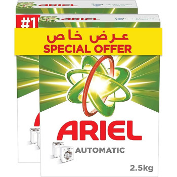 Ariel Automatic Green Laundry Detergent Powder, Original Scent, Stain-Free Clean Laundry, Washing Powder, Dual, 4/2.5kg