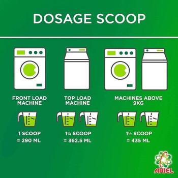 Ariel Automatic Green Laundry Detergent Powder, Original Scent, Stain-Free Clean Laundry, Washing Powder, Dual, 4/2.5kg