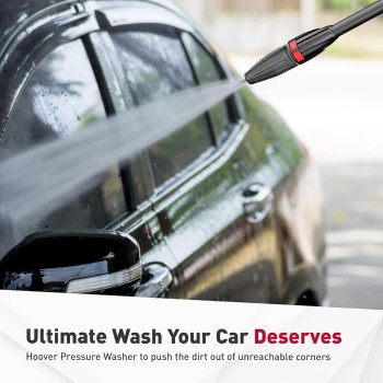 Hoover 140 Bar Electric Pressure Washer With Gun, 5m Hose, Foam Dispenser, Trigger Handle, Adjustable Nozzle, Car Brush And More, 2200W Portable Pressure Washer For Car, Home And Garden, HPW-M2214, 1 Year Warranty