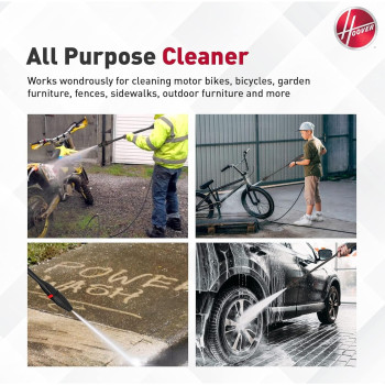 Hoover 120 Bar Electric Pressure Washer With Gun, 3m Hose, Foam Dispenser, Trigger Handle, Adjustable Jet, Car Brush And More, 1600W Portable Pressure Washer For Car, Home And Garden, HPW-M1612, 1 Year Warranty
