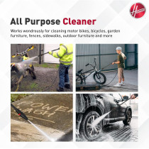Hoover 120 Bar Electric Pressure Washer With Gun, 3m Hose, Foam Dispenser, Trigger Handle, Adjustable Jet, Car Brush And More, 1600W Portable Pressure Washer For Car, Home And Garden, HPW-M1612, 1 Year Warranty