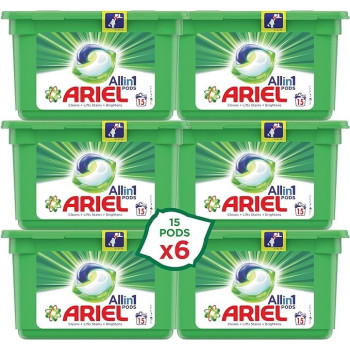 Ariel Pods 3in1 Original Scent, Ariel Liquid Detergent, 6/15sx27g