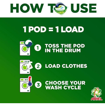 Ariel Pods 3in1 Original Scent, Ariel Liquid Detergent, 6/15sx27g