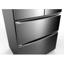Hoover 670 Liters French Door Inverter Compressor Refrigerator, 2 Metal Glide Drawer, Metal Air Cooling, No Frost Design, HFD-K670-S, Silver, 1 Year Warranty
