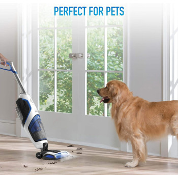 Hoover Onepwr Floormate Jet Cordless Hard Floor Vacuum Cleaner Machine, Up To 30 Min Runtime, 3 Stage Filtration 3 In 1 Multi Surface, Wash, Vac And Dry CLHF-GLME, White/Blue, 1 Year Warranty
