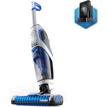 Hoover Onepwr Floormate Jet Cordless Hard Floor Vacuum Cleaner Machine, Up To 30 Min Runtime, 3 Stage Filtration 3 In 1 Multi Surface, Wash, Vac And Dry CLHF-GLME, White/Blue, 1 Year Warranty