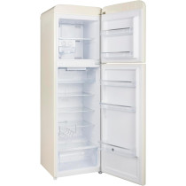 Hoover 326 Liters Top Mount Refrigerator Retro Style Refrigerator, Total No Frost, Fresh Room, Humidity Control, Metal Texture Handle, Bottle Rack, HTR-M326-RC, Cream, 1 Year Warranty