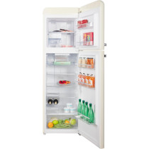 Hoover 326 Liters Top Mount Refrigerator Retro Style Refrigerator, Total No Frost, Fresh Room, Humidity Control, Metal Texture Handle, Bottle Rack, HTR-M326-RC, Cream, 1 Year Warranty