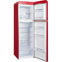Hoover 326 Liters Top Mount Refrigerator Retro Style Refrigerator, Total No Frost, Fresh Room, Humidity Control, Metal Texture Handle, Bottle Rack, HTR-M326-RR, Red, 1 Year Warranty