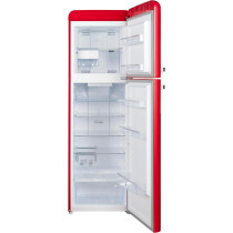 Hoover 326 Liters Top Mount Refrigerator Retro Style Refrigerator, Total No Frost, Fresh Room, Humidity Control, Metal Texture Handle, Bottle Rack, HTR-M326-RR, Red, 1 Year Warranty