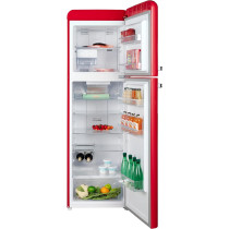 Hoover 326 Liters Top Mount Refrigerator Retro Style Refrigerator, Total No Frost, Fresh Room, Humidity Control, Metal Texture Handle, Bottle Rack, HTR-M326-RR, Red, 1 Year Warranty