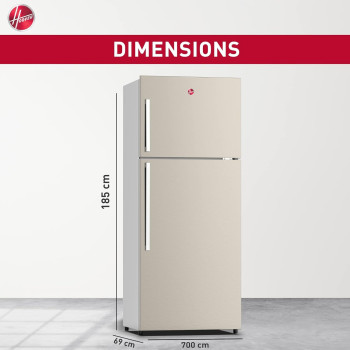 Hoover 600 Liters Top Mount Double Door Refrigerator, No Frost Fridge, Steel Finish, Internal LED Light, 2 Adjustable Shelves, â€ŽHTR-H600-S, Steel, 1 Year Warranty